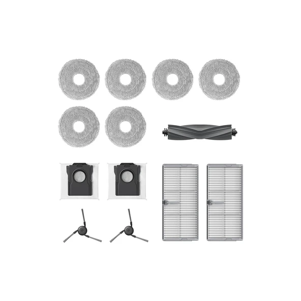 Dreame Orijinal X40 Ultra/L40 Ultra Robot Süpürge Aksesuar Seti 1 Xana Fırça (Kauçuk）+2 x Yan Fırça+2 x Toz Kutusu Filtresi+2 x Toz Torbası+3 x Çift Paspas Bezi（6 Adet) Içerir ürün görseli 1
