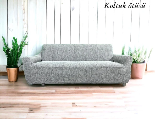 Altınkoza Still Jakarlı Streç Maxi Koltuk Örtüsü (3+3)-K.Beyaz ürün görseli 1