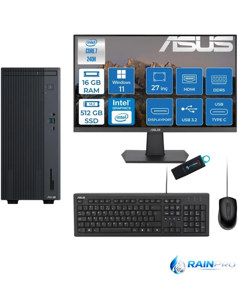 Expertcenter P500MV Core 7-240H 16 GB RAM DDR5 512 GB SSD WİN11PRO ASUS 27'' MONİTÖR C72408512B0D27RNP01 ürün görseli 1