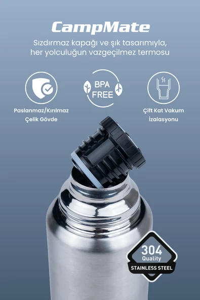 Cooker CampMate 750 ml Paslanmaz Çelik Termos CKR2105 - Resim 3