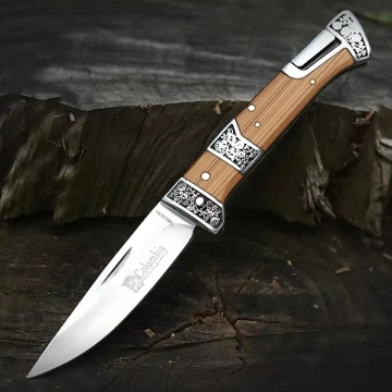 Knivox Columbia Company MB3936-C Ahşap Kabze Manuel Kamp Çakısı ürün görseli 1