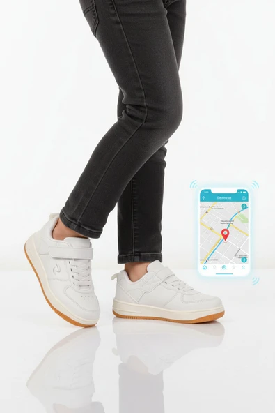 Beyaz Cırtlı Unisex Çocuk Spor Ayakkabı ürün görseli 1
