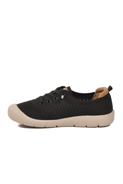 Siyah Anorak Örme Kadın Casual Ayakkabı - Resim 4