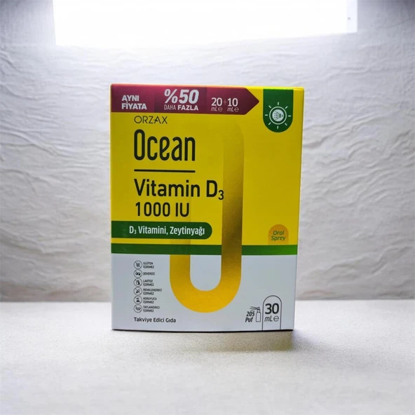 Ocean Vitamin D3 1000 IU 20 Ml + 10 Ml - %50 Daha Fazla ürün görseli 1