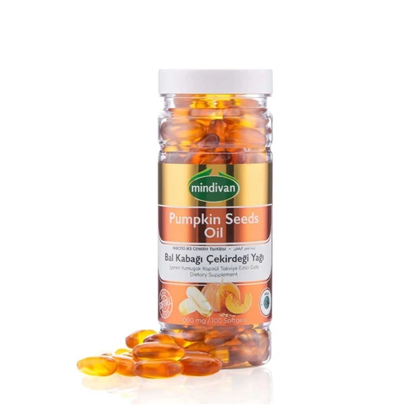 Mindivan Bal Kabağı Çekirdeği Yağı Softjel 1000 Mg 100 Adet ürün görseli 1