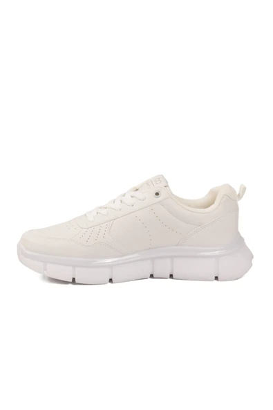 Beyaz Bağcıklı Erkek Sneaker - Resim 4