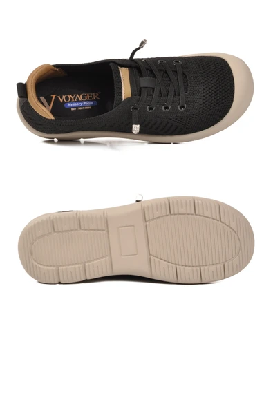 Siyah Anorak Örme Kadın Casual Ayakkabı - Resim 5