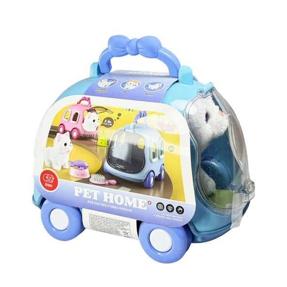 JND-6801 Taşıma Araba Çantalı Hareketli Pilli Kedi Set -Vardem Oyuncak ürün görseli 1