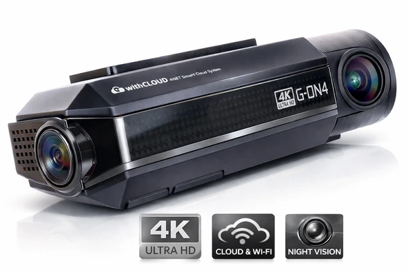 Gnet Gon4 Pro 4K UHD 2 Kameralı HDR Wi-Fi Araç Kamerası ürün görseli 1