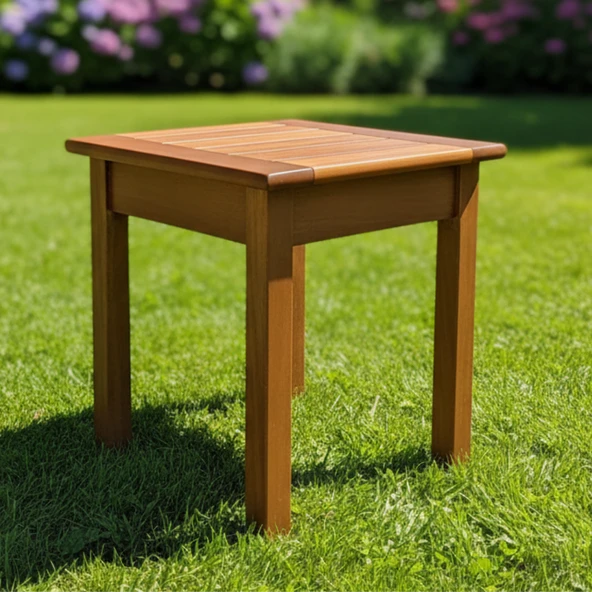 Efes 40x60 Şezlong Tipi Ahşap Sehpa 45cm Yükseklik ürün görseli 1
