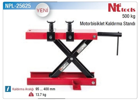 NT MOTNT Tools NPL-25625 Motorsiklet Kaldırma Standı 500 KgORSİKLET KALDIRMA SETİ 500 KG NPL-25625 ürün görseli 1