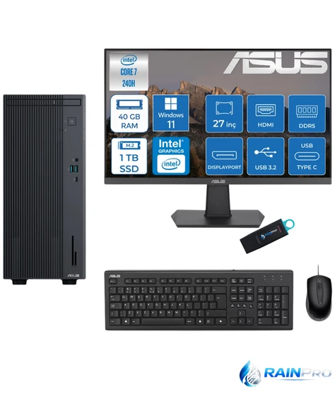 Expertcenter P500MV Core 7-240H 40 GB RAM DDR5 1 TB SSD WİN11PRO ASUS 27'' MONİTÖR C72408512B0D27RNP11 ürün görseli 1