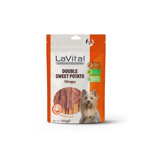 LaVital Ördek Eti Sarılı Tatlı Patatesli Köpek Ödülü 100 Gr ürün görseli 1