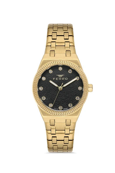 Ferro FL40146A-B2 Quartz Çelik Sarı 30 mm Kadın Kol Saati ürün görseli 1