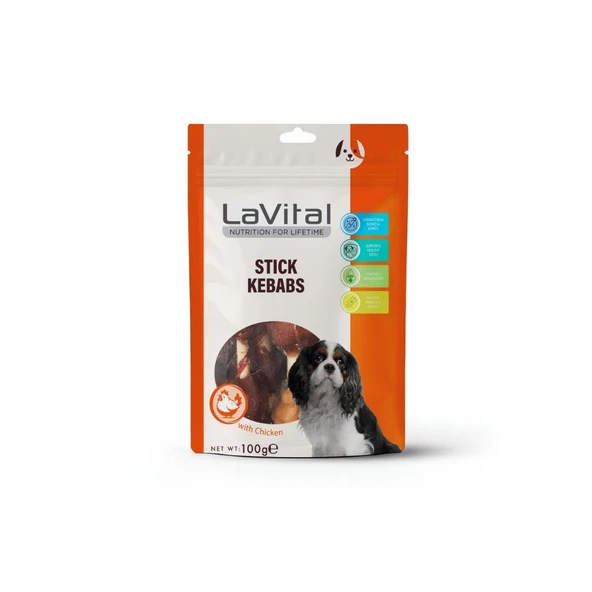 LaVital Ördek Etli ve Tavuk Ciğerli Kebap Köpek Ödülü 100 Gr ürün görseli 1