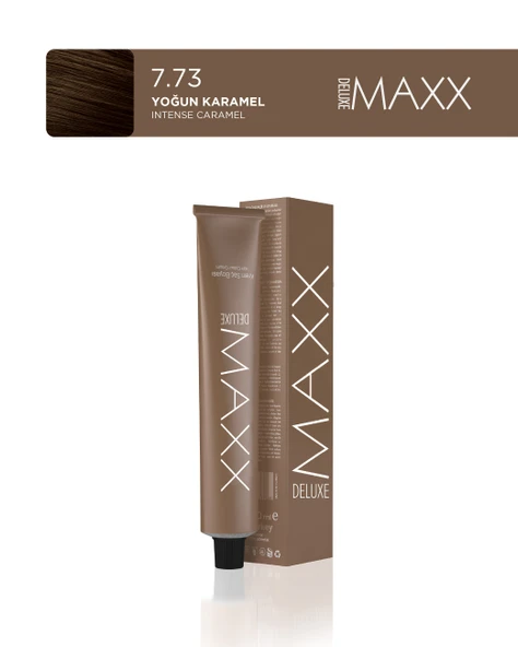 MAXX DELUXE Tüp Saç Boyası 60 ml 7.73 Yoğun Karamel ürün görseli 1