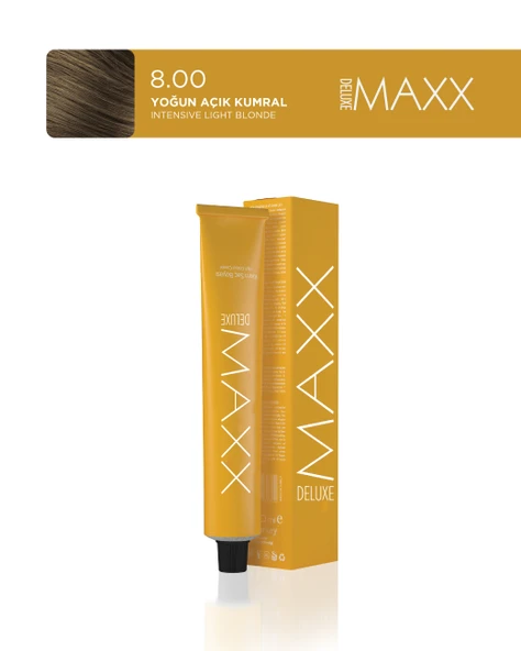 MAXX DELUXE Tüp Saç Boyası 60 ml 8.00 Yoğun Açık Kumral ürün görseli 1
