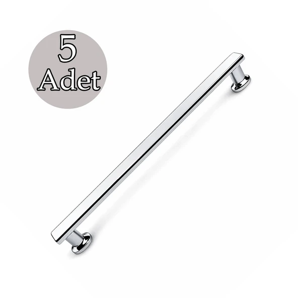 Özen Krom Çekmece Kulp 160 mm 5 Adet Metal Dolap Kulbu Mutfak Mobilya Uyumlu Dayanıklı Şık Tasarım ürün görseli 1