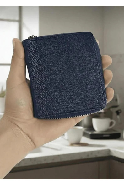 Erkek Lacivert Fermuarlı Deri Cüzdan Premium Erkek Cüzdan ürün görseli 1