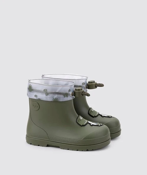 igor Mendi Dino Borrego Khaki İçi Kürklü Erkek Çoçuk Yağmur Çizmesi ürün görseli 1