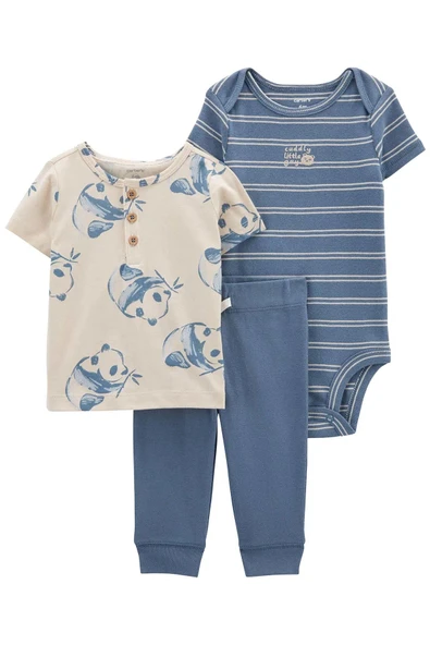carters Erkek Bebek Alt Üst Set 3'lü Paket ürün görseli 1