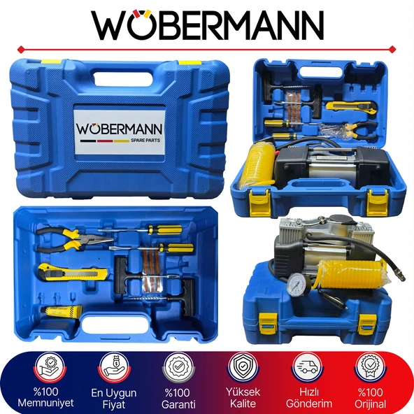 Wöbermann Yeni Yönetmelik Tamir Takım Çantalı 12V Çift Silindir 150PSI Hava Kompresörü ürün görseli 1
