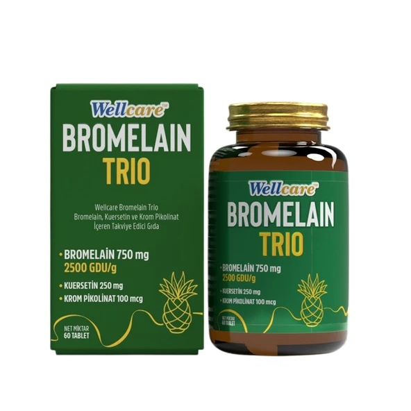 Wellcare Bromelain TRIO 60 Tablet ürün görseli 1