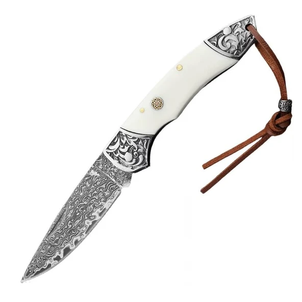 Sibirya EDC kamp Survival Damascus Çakı ürün görseli 1