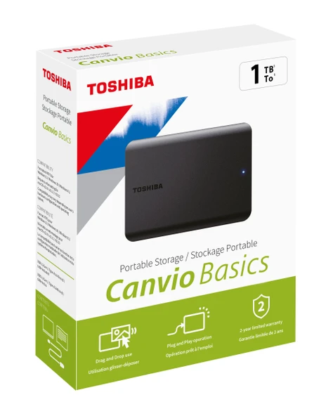 1TB CANVIO BASICS 2.5" USB3.2 G1 TOSHIBA HDTB510EK3AA ürün görseli 1