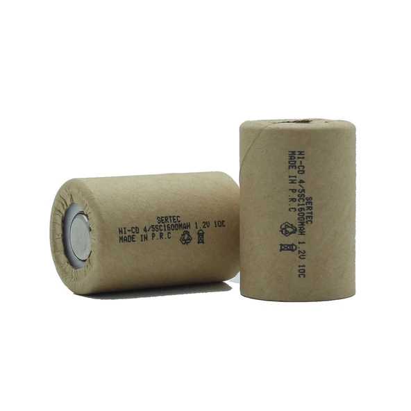 Sertec 1.2v Ni-cd  4/5 Sc 1500 Mah Kağıt Şarjlı Pil 10c (başsız/flat Head) ürün görseli 1