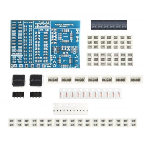 Smt Elektronik Eğitim Kiti Deney Pratikleme Kartı Qfp44 Sop16 0402 0603 0805 Direnç Melf Diyot Sot23 ürün görseli 1