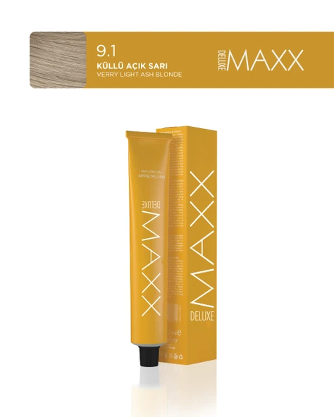 MAXX DELUXE Tüp Saç Boyası 60 ml 9.1 Küllü Açık Sarı ürün görseli 1