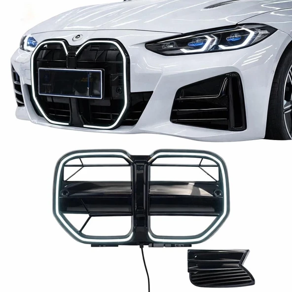 AUTOGP Bmw g22 g23 m4 cs ledli ön böbrek panjur ızgara pianoblack 2020+ ürün görseli 1
