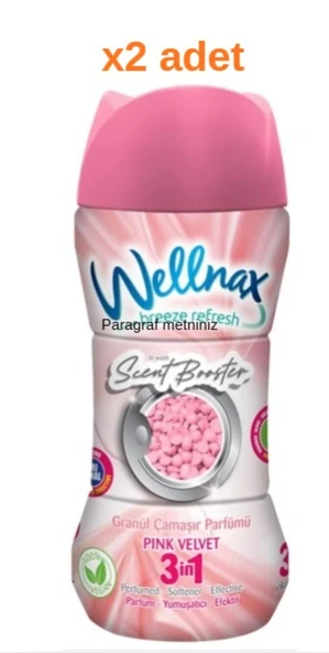 Wellnax Granül Çamaşır Parfümü Pink Velvet 210grx2 adet ürün görseli 1