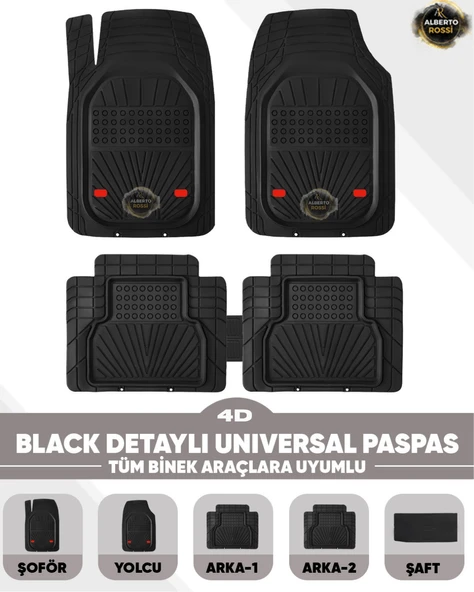 Peugeot Partner  2007 Model Uyumlu 4D LİNE SİYAH Havuzlu Paspas Universal-Yumuşak Kaymaz Taban ürün görseli 1
