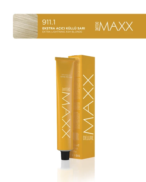 MAXX DELUXE Tüp Saç Boyası 60 ml 911.1 Ekstra Açıcı Küllü Sarı ürün görseli 1