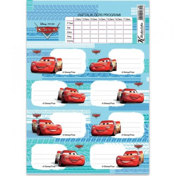 CARS OKUL ETİKETİ - Resim 2