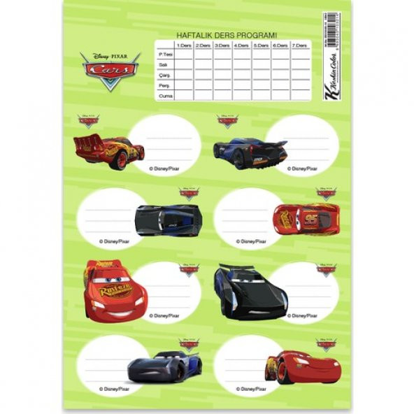 CARS OKUL ETİKETİ - Resim 4