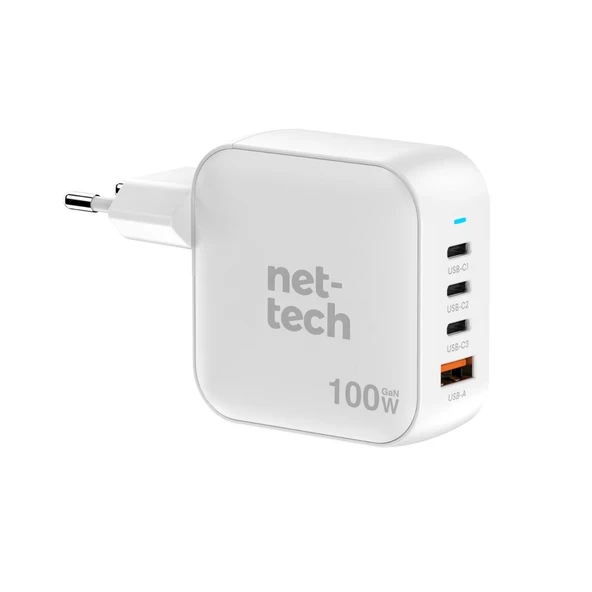 Nettech NT-HCH09 100W PD+QC GaNPrime Şarj Aleti (Beyaz) ürün görseli 1