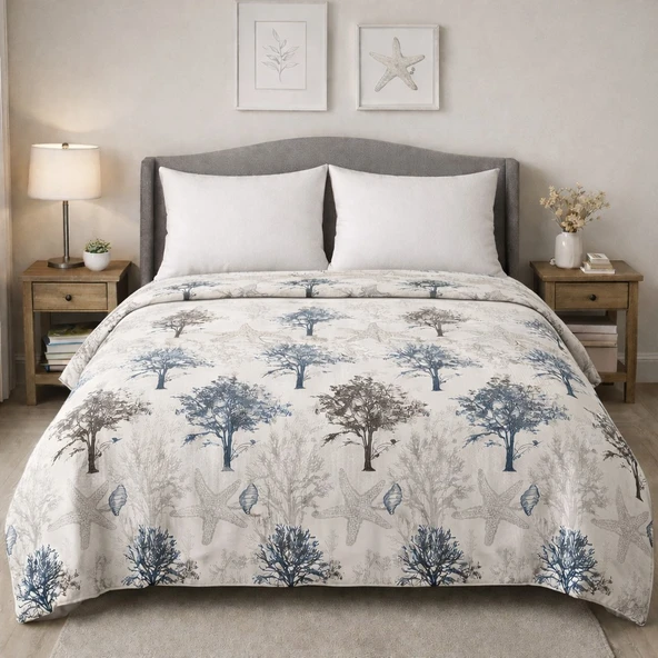 King size Desenli Pike Yatak Örtüsü Çift Kişilik 240x260 cm ürün görseli 1