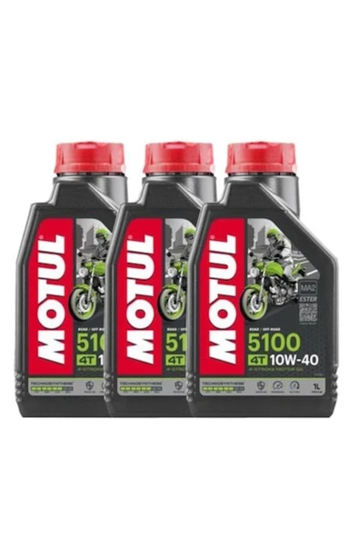 Motul 5100 4t 10w-40 1 Litre x 3adet Motosiklet Motor Yağı - 0781387029364 ürün görseli 1