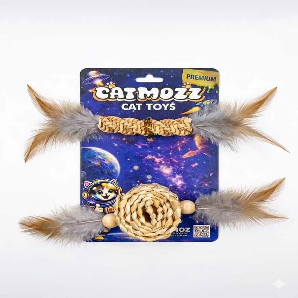 CatMozz Premium Doğal Örgü&Doğal Hasır Oyuncak ürün görseli 1