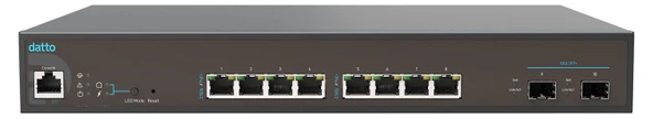 DATTO DSW250-8P-2X 8 Port PoE+, 8 x 2.5 GbE, PoE budget 240W, Manageable Ethernet + 3 Yıllık Lisans  Switch ürün görseli 1