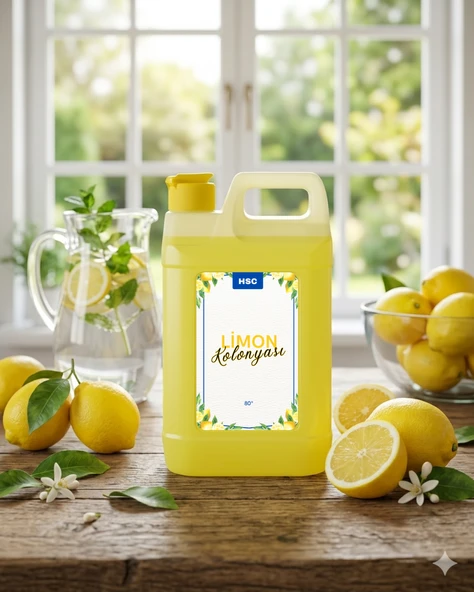 1 Litre Limon Kolonyası 80 Derece Ferahlatıcı Doğal Limon Kokulu Kolonya 1000 ml ürün görseli 1