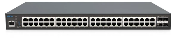 DATTO DSW100-48P-4X 48Port PoE+, 48 x GbE, 4 SFP+, PoE budget 4100W, Cloud Management + 3 Yıllık Lisans  Switch ürün görseli 1