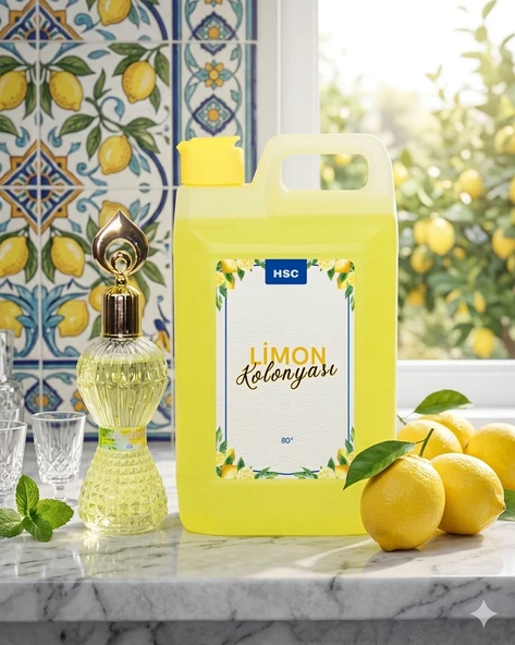 Limon Kolonyası Seti 80 derece Ferahlatıcı Doğal Limon Kokulu Kolonya ürün görseli 1