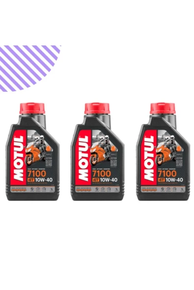 Motul 7100 10w40 Motorsiklet Motor Yağı 1 Litre x 3 Adet - 0781387029401 ürün görseli 1