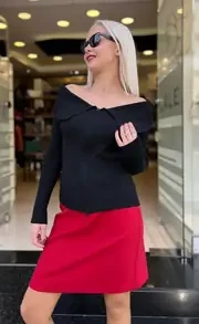 STRAPLEZ YAKA FERMUARLI TRİKO HIRKA - Resim 3