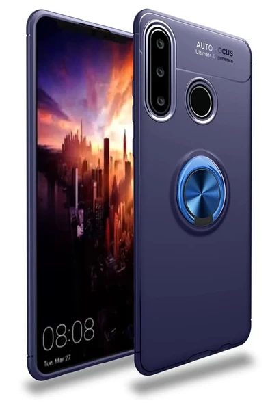 Newface Huawei Y6P Kılıf Range Yüzüklü Silikon - Mavi ürün görseli 1