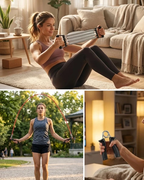 Evde Spor Seti Atlama İpi El Güçlendirici Ve Karın Aleti ürün görseli 1